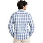 Ice Blue Heritage Check Full-Sleeve Shirt | Smart Fit