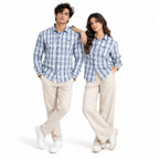 Ice Blue Heritage Check Full-Sleeve Shirt | Smart Fit