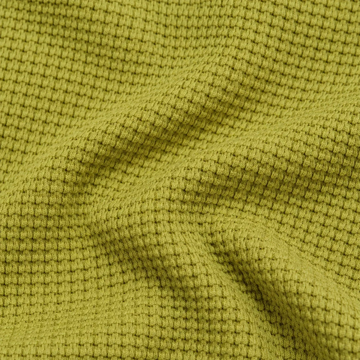 Greening Textured Open-Collar Full-Sleeve Polo Tee | Relaxed Fit