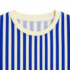 Blue & Cream Stripe Full-Sleeve Tee | Relaxed Fit