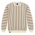 Brown & Cream Stripe Full-Sleeve Tee | Relaxed Fit