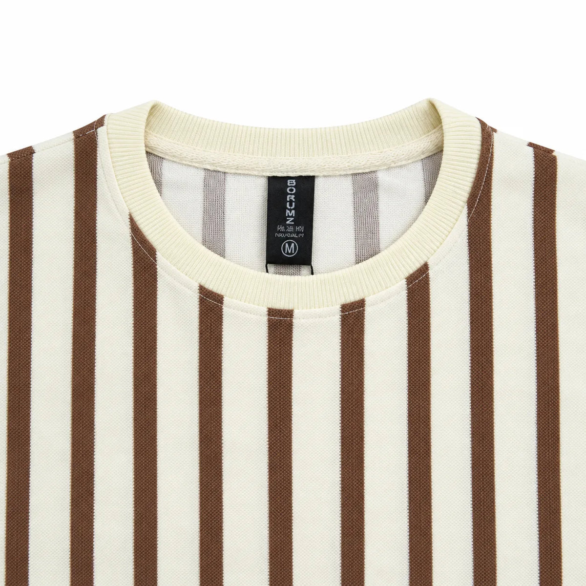 Brown & Cream Stripe Full-Sleeve Tee | Relaxed Fit