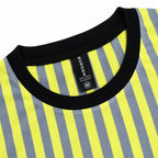 Volt Yellow & Graphite Stripe Full-Sleeve Tee | Relaxed Fit