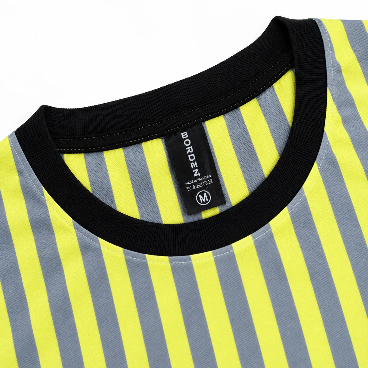 Volt Yellow & Graphite Stripe Full-Sleeve Tee | Relaxed Fit