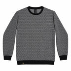 Graphite Grey Geo-Jacquard Full-Sleeve Tee | Relaxed Fit