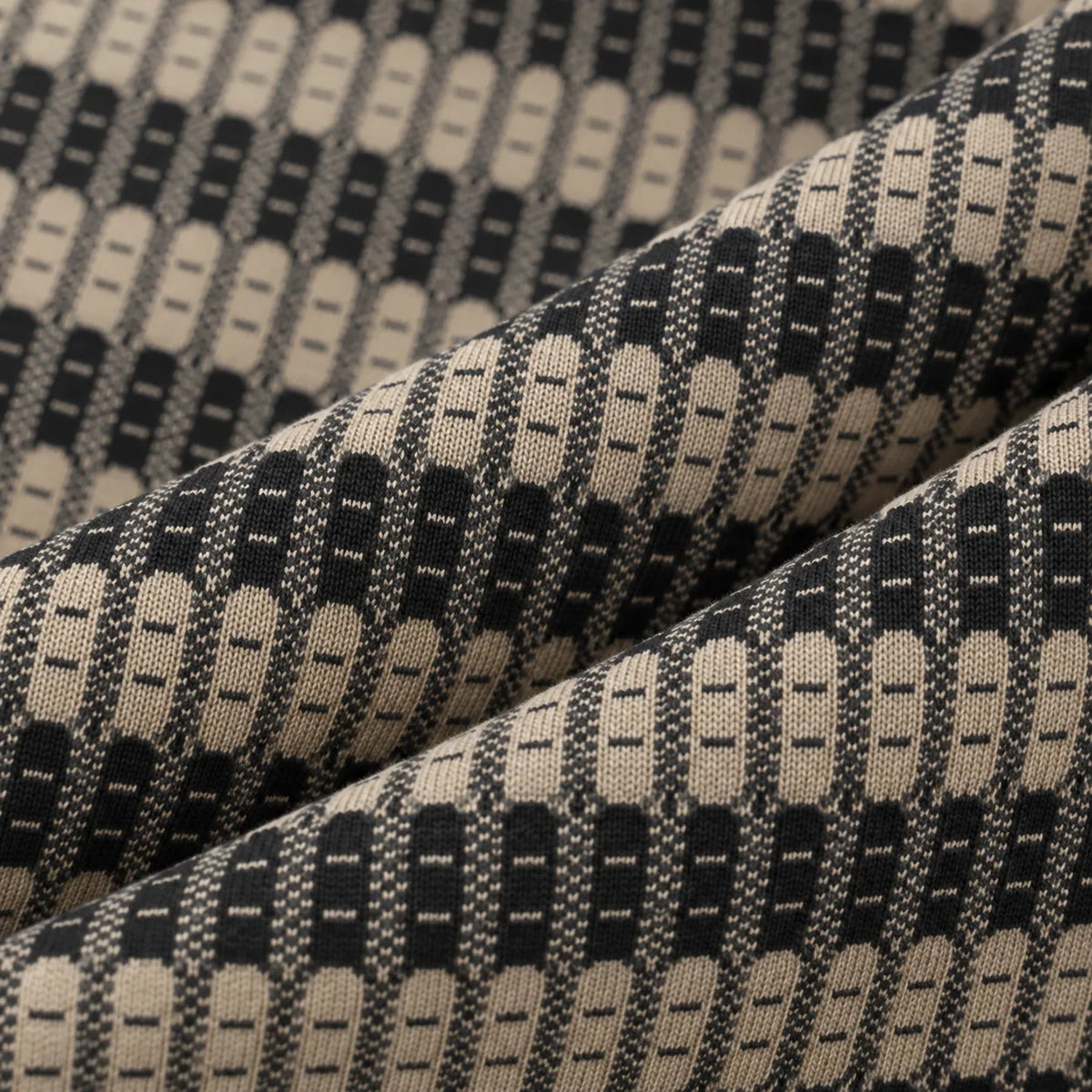 Brown & Black Textured Knit Camp Collar Shirt | Boxy fit
