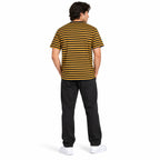 Mustard & Black Striped Drop Shoulder T-Shirt