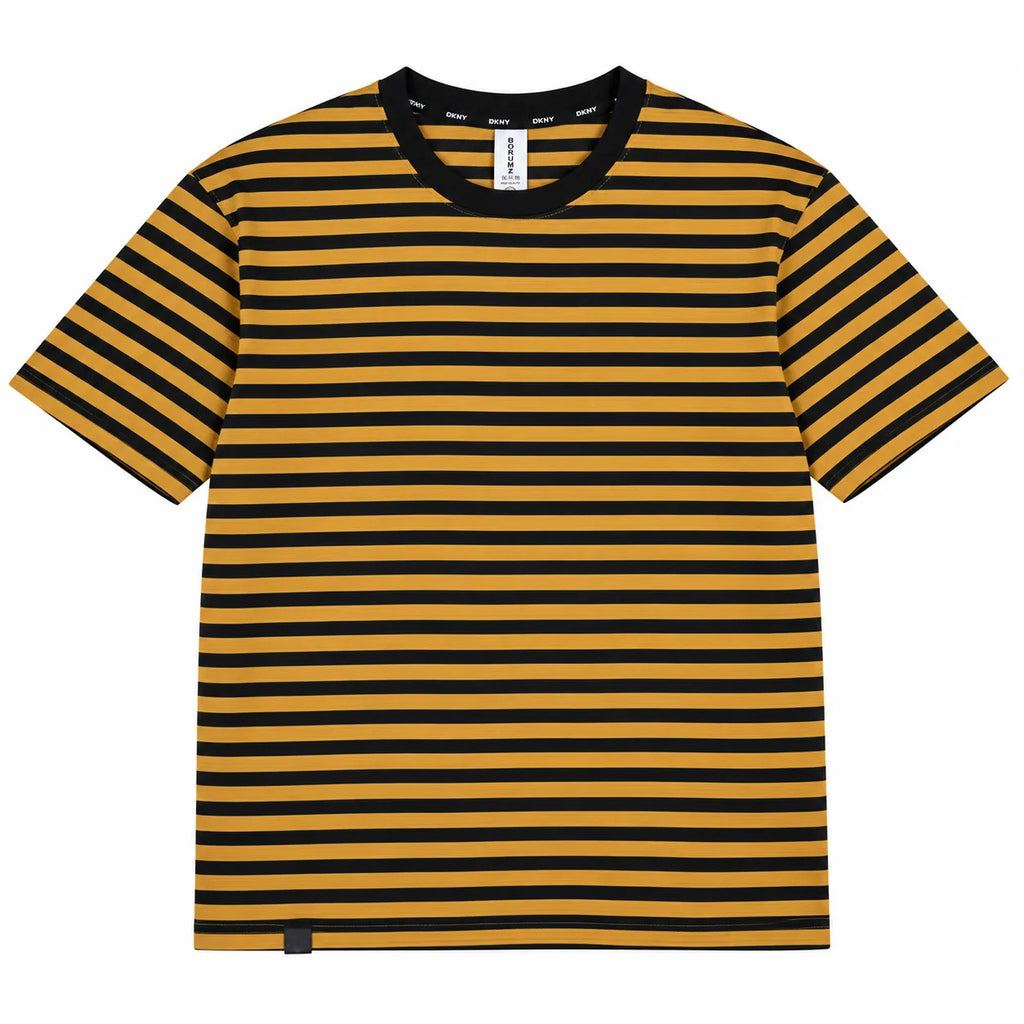 Mustard & Black Striped Drop Shoulder T-Shirt