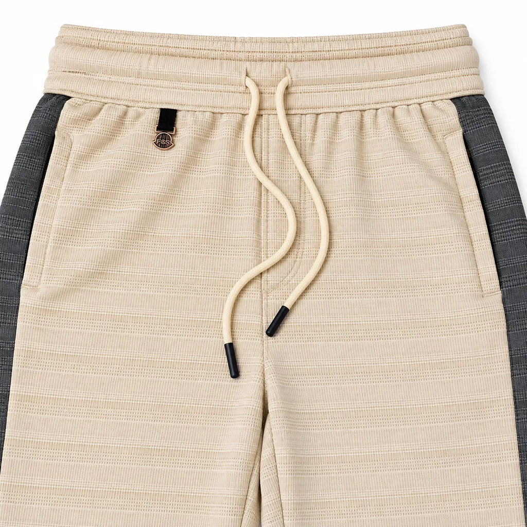 Textured Wide-Leg Track Pant – Cream