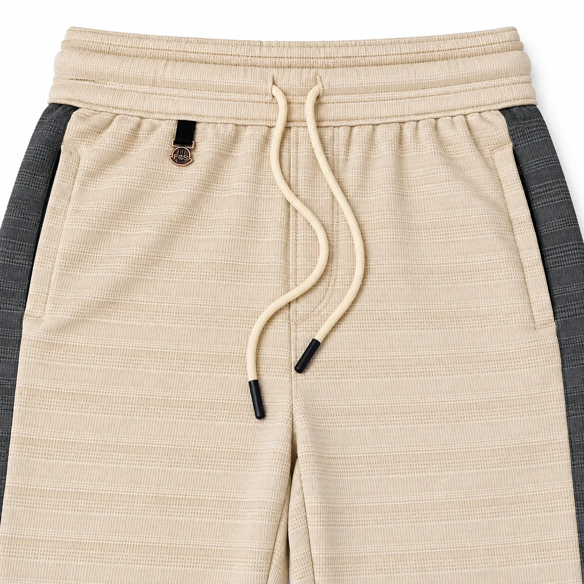 Textured Wide-Leg Track Pant – Cream