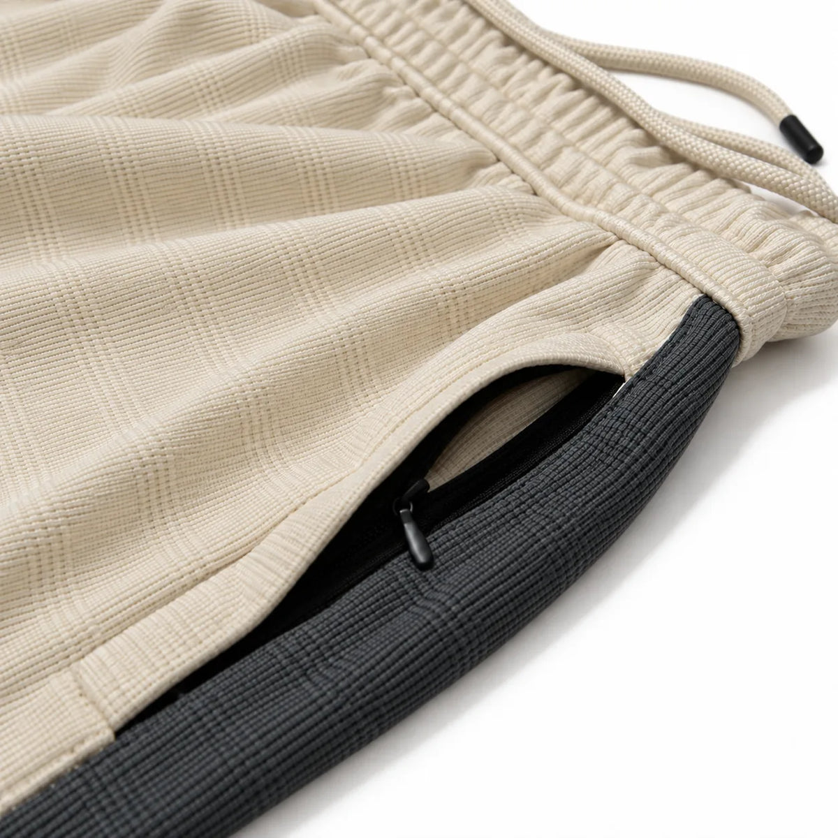 Textured Wide-Leg Track Pant – Cream