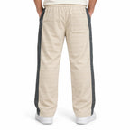 Textured Wide-Leg Track Pant – Cream