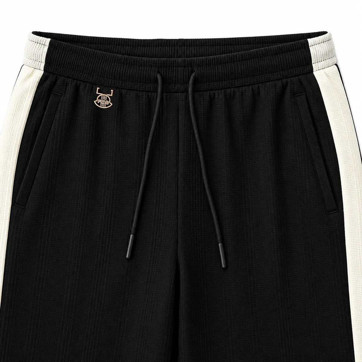Textured Wide-Leg Track Pant – Black