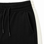 Textured Wide-Leg Track Pant – Black