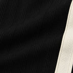 Textured Wide-Leg Track Pant – Black