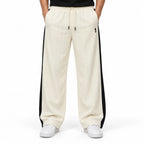 Textured Wide-Leg Track Pant – Off white