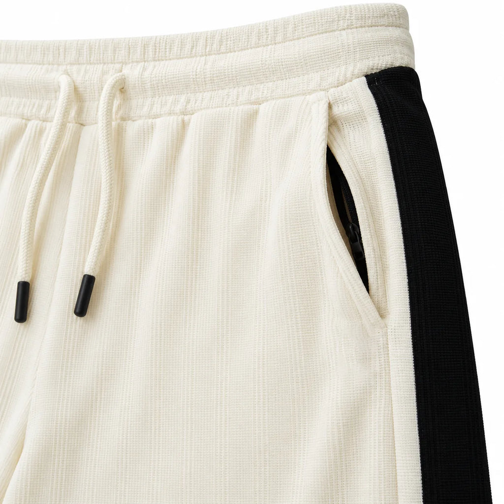 Textured Wide-Leg Track Pant – Off white