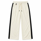 Textured Wide-Leg Track Pant – Off white