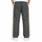 Textured Wide-Leg Track Pant – Grey
