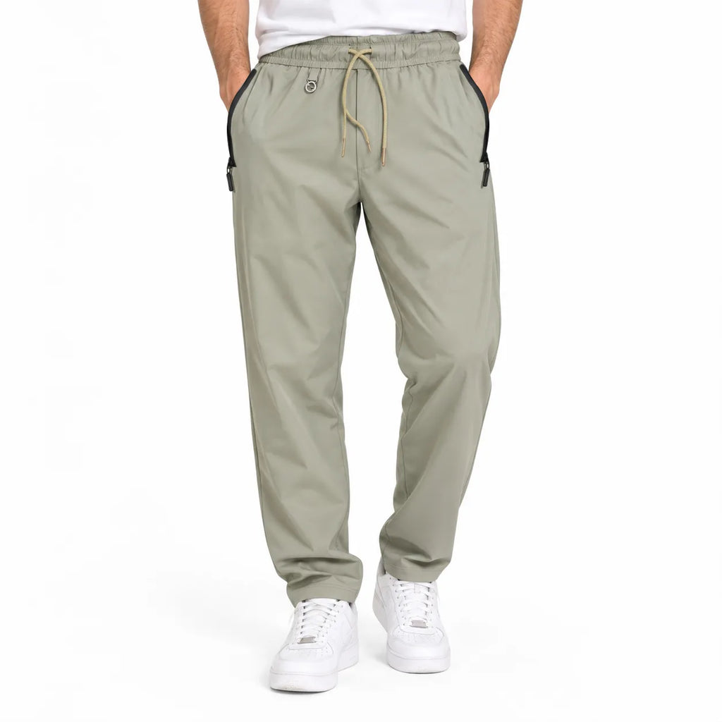Unisex Lightweight Straight-Leg Track Pants – Sage Grey