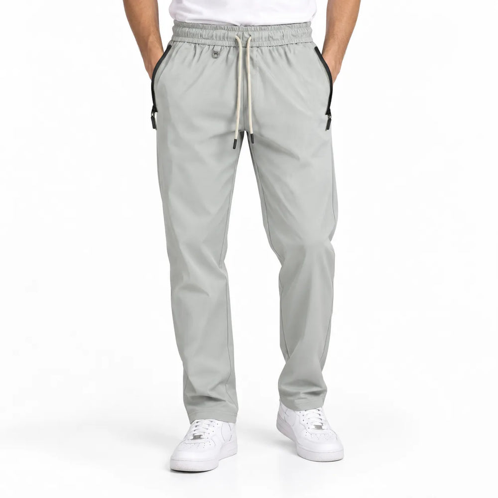 Unisex Lightweight Straight-Leg Track Pants – Light Grey