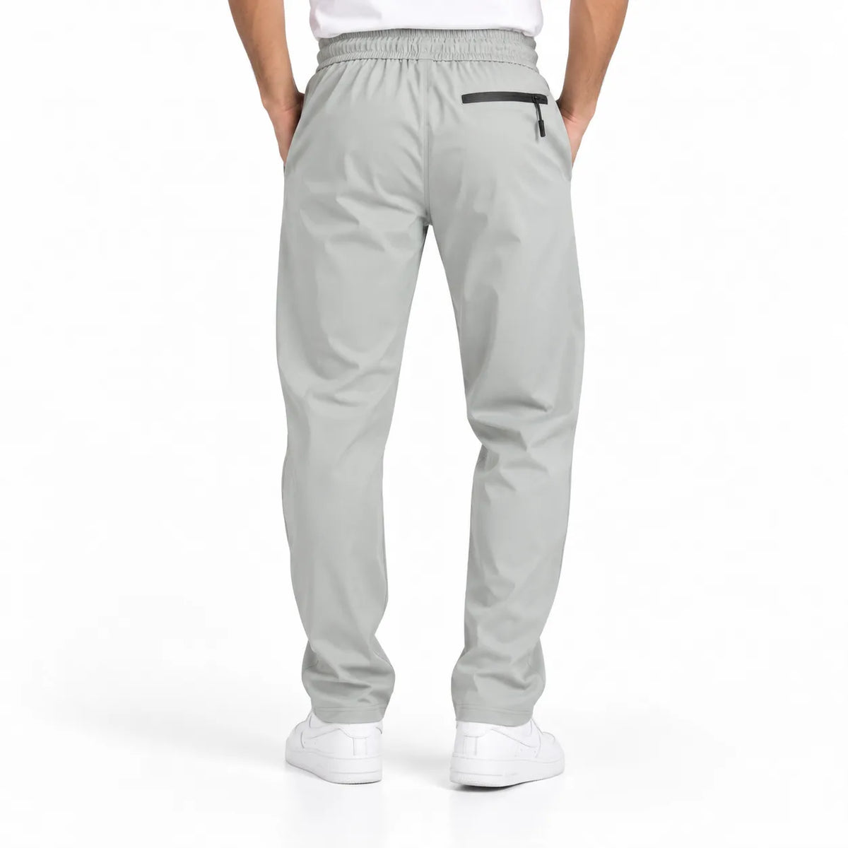 Unisex Lightweight Straight-Leg Track Pants – Light Grey