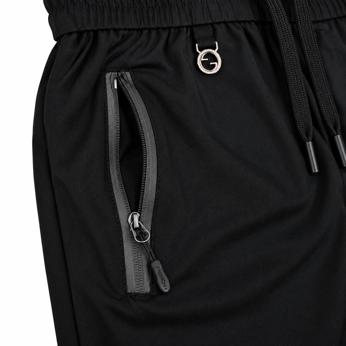 Unisex Lightweight Straight-Leg Track Pants – Black