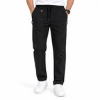 Unisex Lightweight Straight-Leg Track Pants – Black