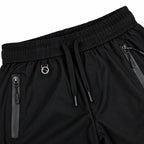 Unisex Lightweight Straight-Leg Track Pants – Black