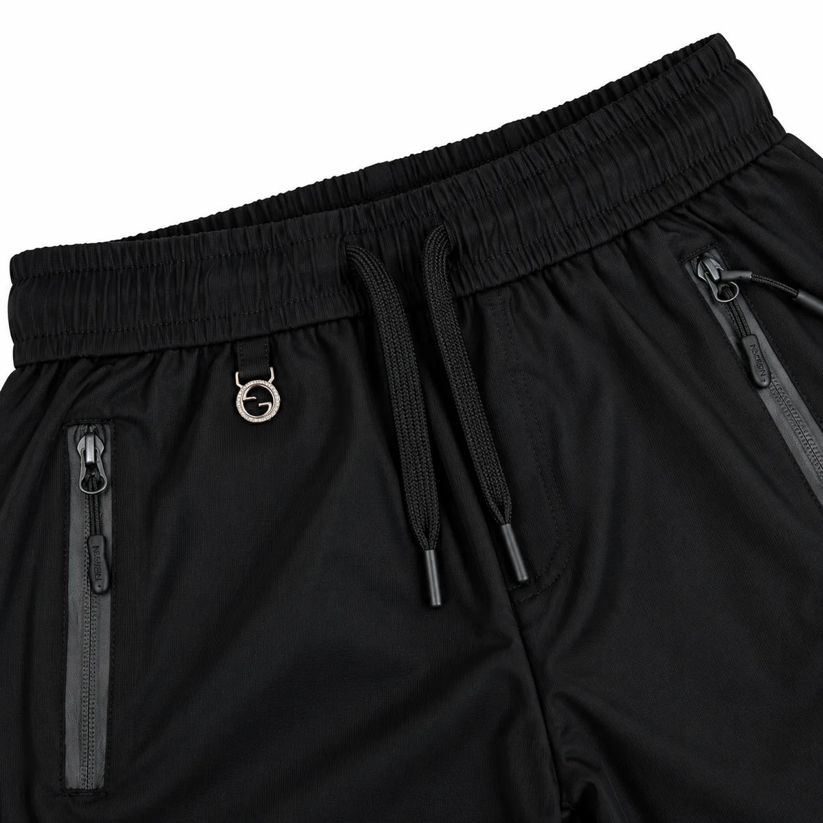 Unisex Lightweight Straight-Leg Track Pants – Black