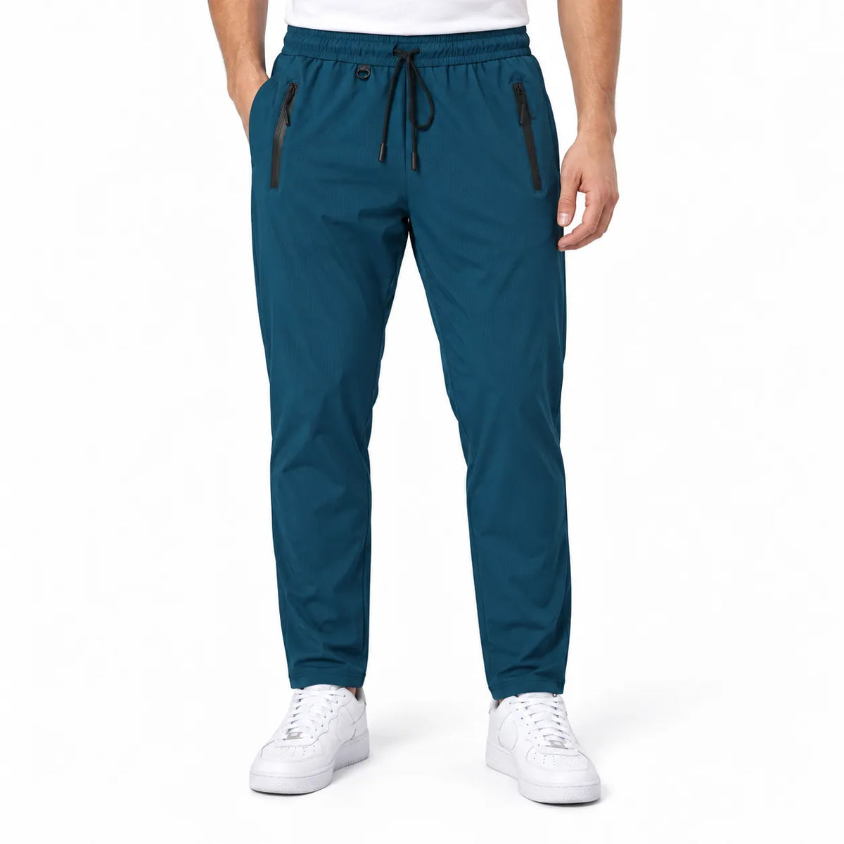 Unisex Lightweight Straight-Leg Track Pants – Petrol Blue