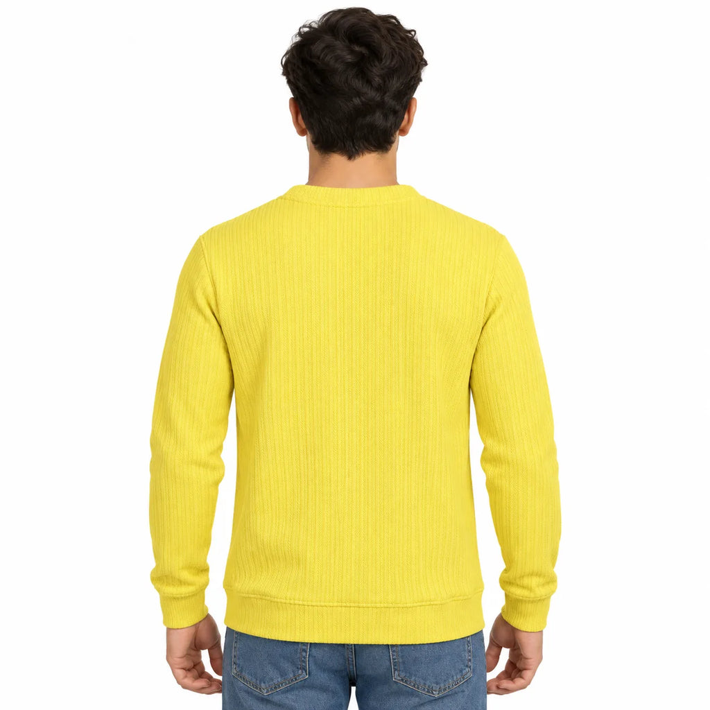 Sunshine Yellow Ribbed Quarter-Zip Polo Tee | Smart Fit