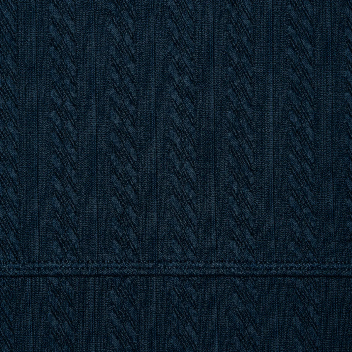 Navy Blue Ribbed Quarter-Zip Polo Tee | Smart Fit