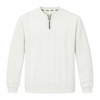 Off White Cable-Jacquard Quarter-Zip Polo Tee | Relaxed Fit