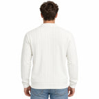 Off White Cable-Jacquard Quarter-Zip Polo Tee | Relaxed Fit