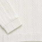 Off White Cable-Jacquard Quarter-Zip Polo Tee | Relaxed Fit
