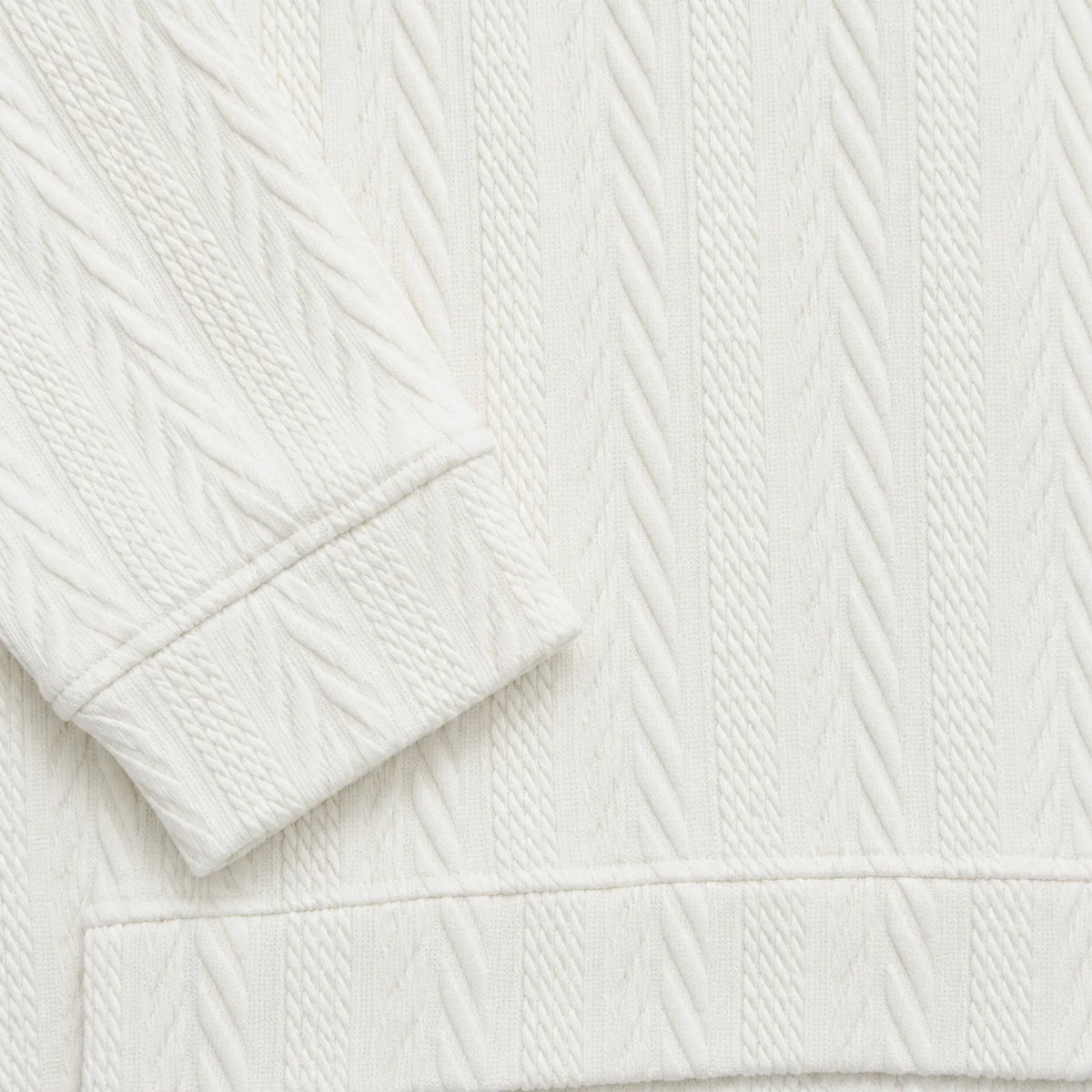 Off White Cable-Jacquard Quarter-Zip Polo Tee | Relaxed Fit