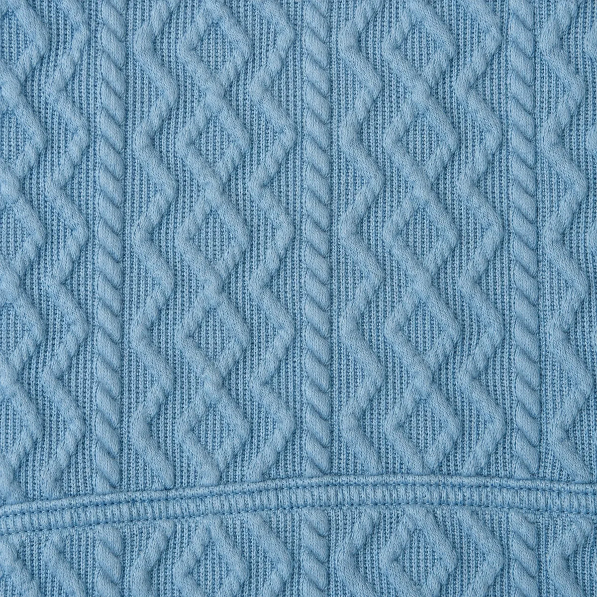 Sky Blue Cable-Jacquard Quarter-Zip Polo Tee | Relaxed Fit