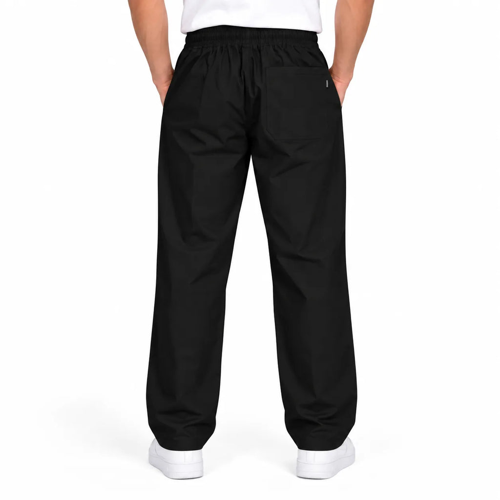 Men’s Relaxed Straight-Leg Track Pants – Black