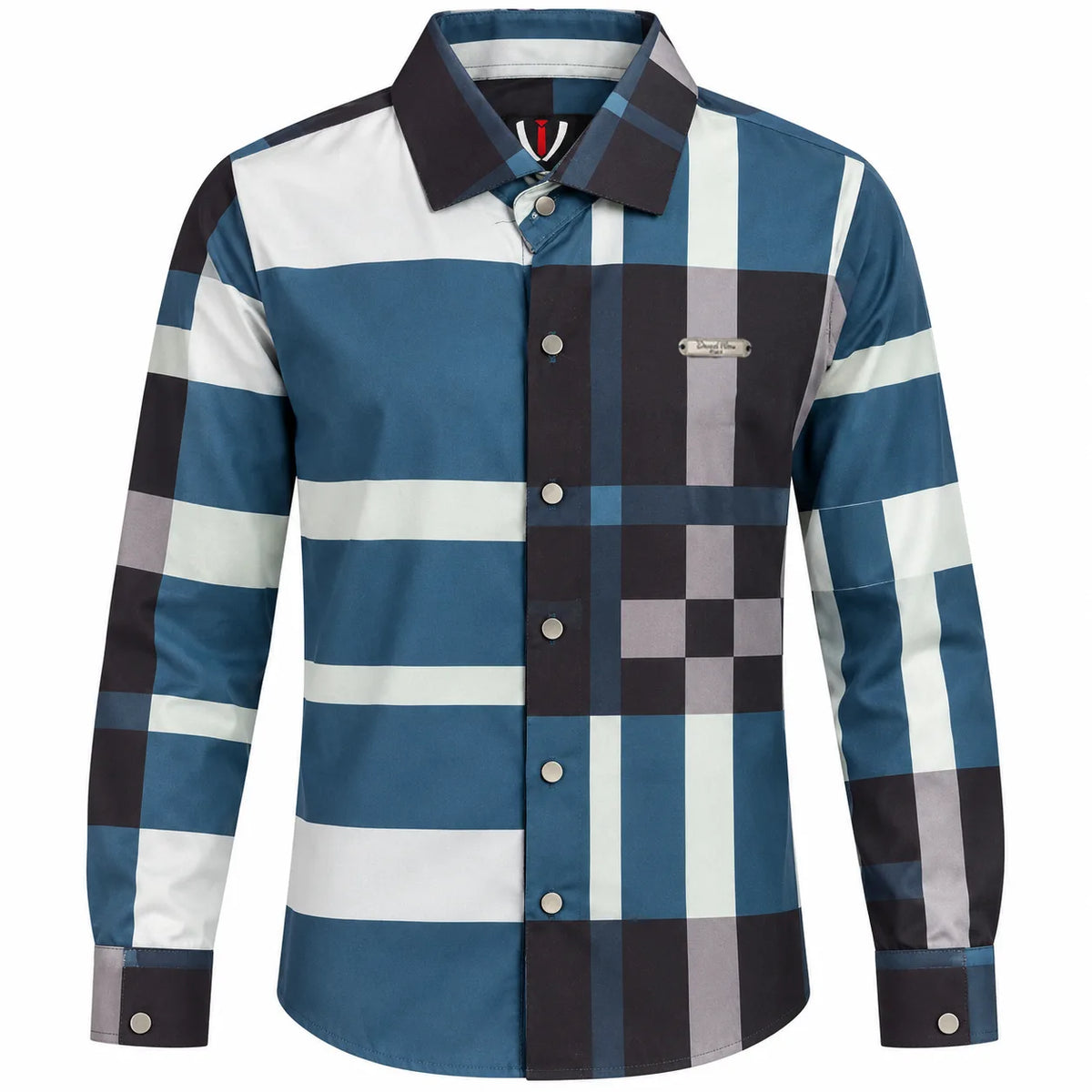 Unisex Tartan Check Full-Sleeve Shirt – Blue & Black