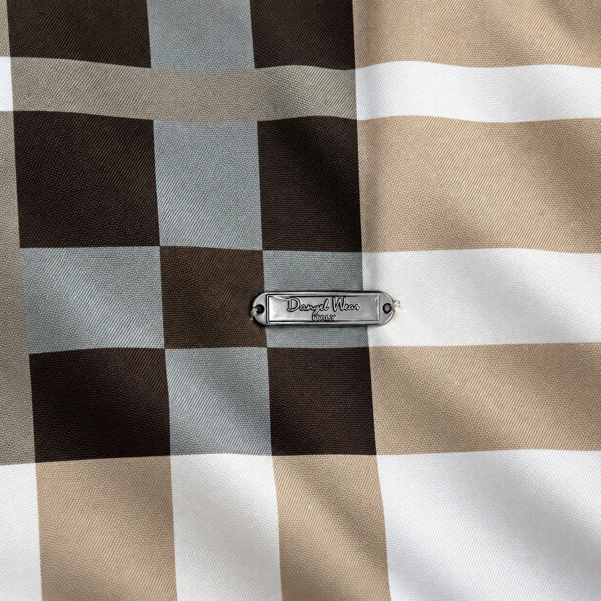Unisex Oversized Tartan Check Full-Sleeve Shirt – Mocha Beige