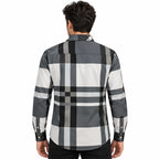 Unisex Oversized Tartan Check Full-Sleeve Shirt – Charcoal Grey