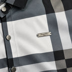 Unisex Oversized Tartan Check Full-Sleeve Shirt – Charcoal Grey
