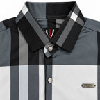 Unisex Oversized Tartan Check Full-Sleeve Shirt – Charcoal Grey