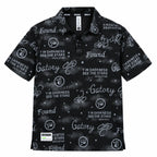 Black Typography Print Polo Shirt | Graphic Polo
