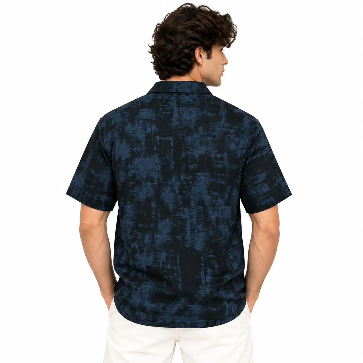 Washed Black Textured Polo Shirt - Polo