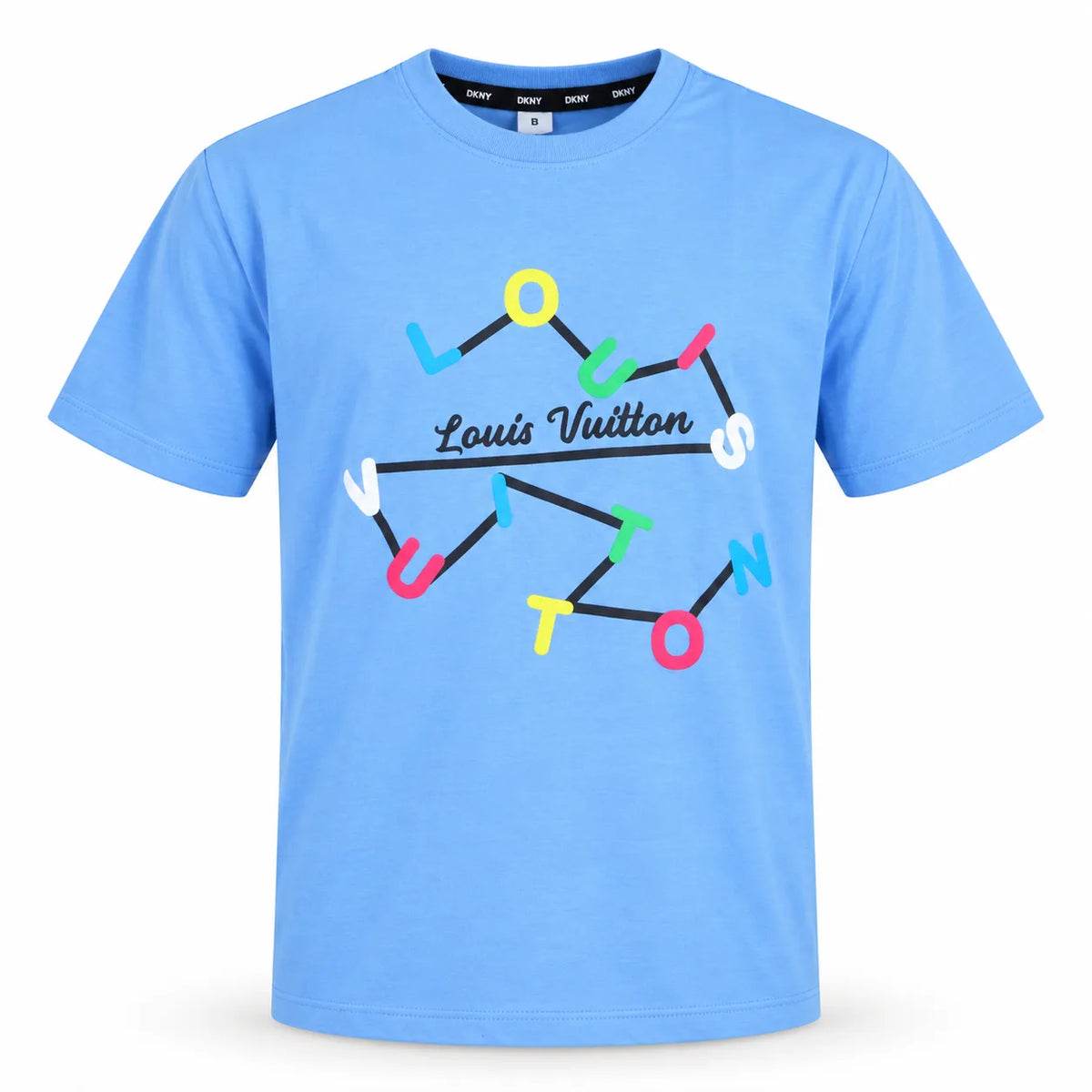 Regular Fit Abstract Typography Graphic T-Shirt _ Sky Blue