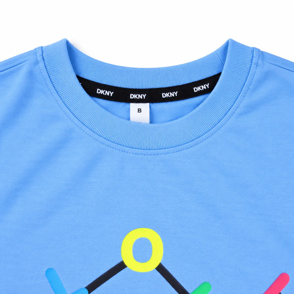 Regular Fit Abstract Typography Graphic T-Shirt _ Sky Blue