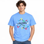 Regular Fit Abstract Typography Graphic T-Shirt _ Sky Blue