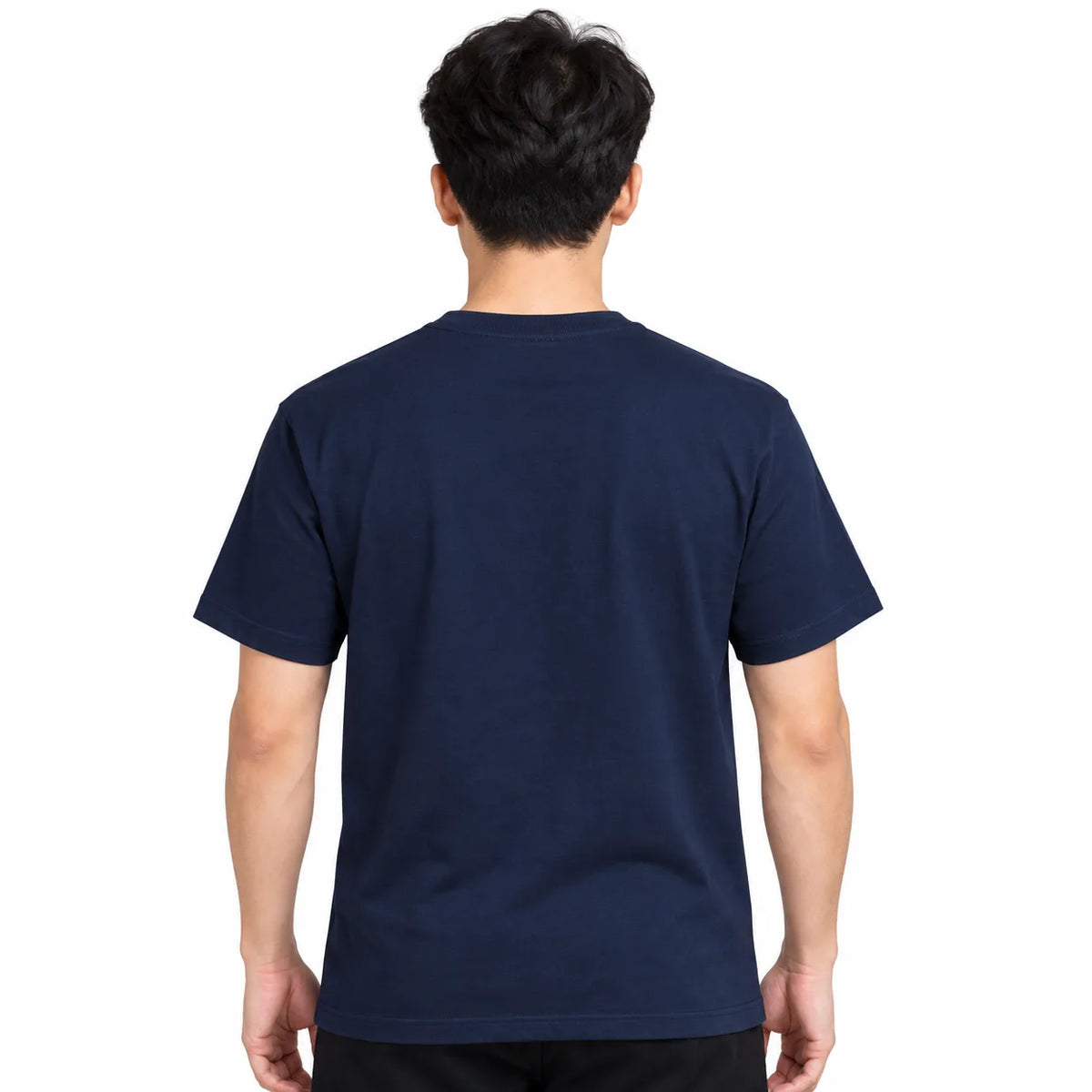 Regular Fit Abstract Typography Graphic T-Shirt _ Navy